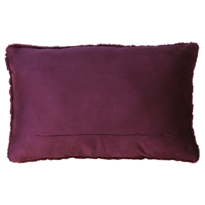 Kussen bont suede dot bordeaux