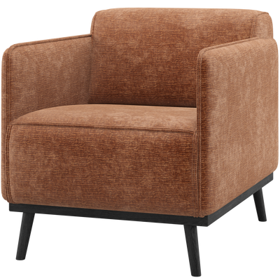 Statement fauteuil met arm chenille velvet perzikroze