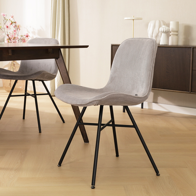 Eetkamerstoel Noa-Fé gestoffeerd - zwart onderstel