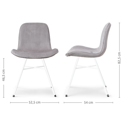 Eetkamerstoel Noa-Fé gestoffeerd - wit onderstel