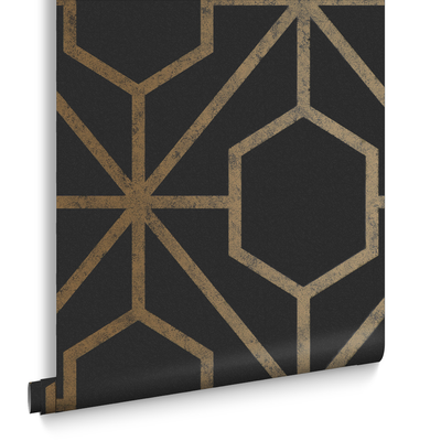 Graham & Brown vliesbehang Rinku Black & Gold