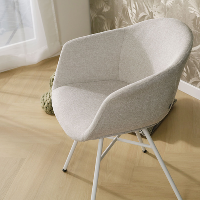 Eetkamerstoel Noa-Otis wit onderstel met armleuningen