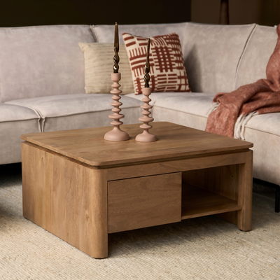 Salontafel Rondo Vierkant Naturel