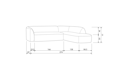 BePureHome hoekbank Sloping