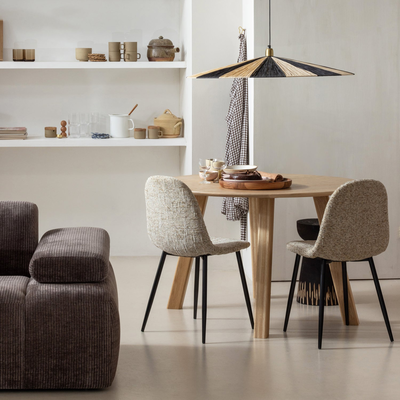 Haarlem 4-standen poot eiken pebble grey set van 2 [fsc]