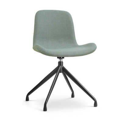 Draaibare eetkamerstoel Nola-Fé gestoffeerd - zwart onderstel