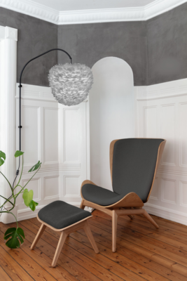 Ottoman houten voetenbank The Reader - naturel eiken