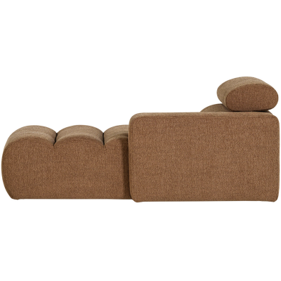Novi chaise longue element arm rechts boucle karamelbruin