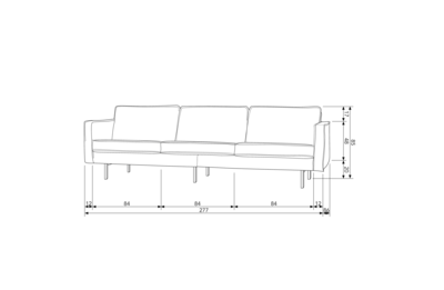 BePureHome 3-zitsbank Rodeo velvet