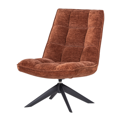 Jouke draaifauteuil chenille structuur roestbruin [fsc]