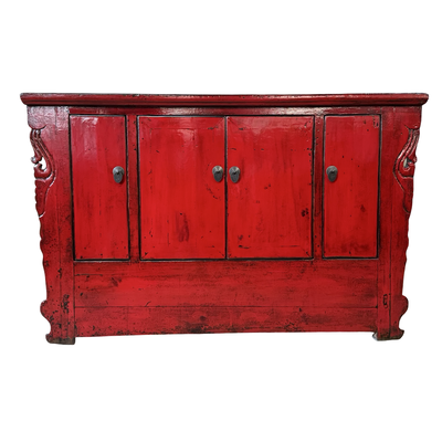 Dressoir rood 4deurs Shanxi uniek