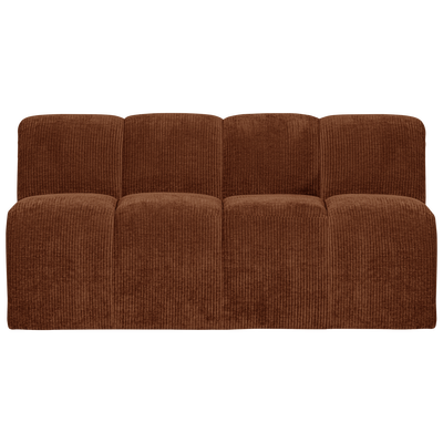 Mojo eetbank 164 cm met rugleuning ribstof roestbruin