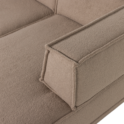 Manu chaise longue bank rechts velvet bruin [fsc]