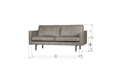 Bank Rodeo Classic Lederlook 2,5-zits