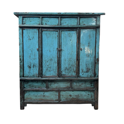 Kast blauw 4deur uniek lak