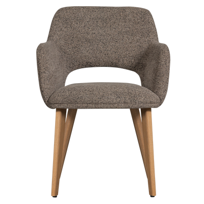 Murat eetkamerstoel taupe met houten poot naturel
