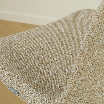 Barkruk Nino-Fé wit onderstel rib beige 75 cm