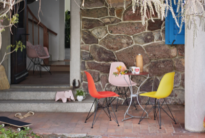 Vitra stoel Eames DSR Basic dark onderstel