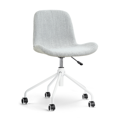Bureaustoel Nout-Fé wit gestoffeerde zitting