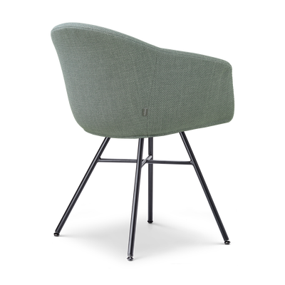 Eetkamerstoel Noa-Otis zwart onderstel met armleuningen