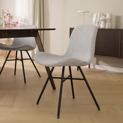 Eetkamerstoel Noa-Fé gestoffeerd - zwart onderstel