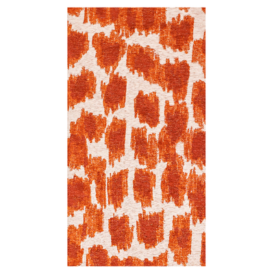 Abstract design vloerkleed Ikat met vlekken en vage vormen oranje en ivoor