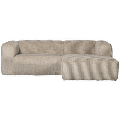 Bean chaise longue bank rechts chenille velvet taupe