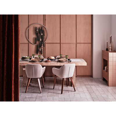 Base eetkamerstoel velvet melange zand