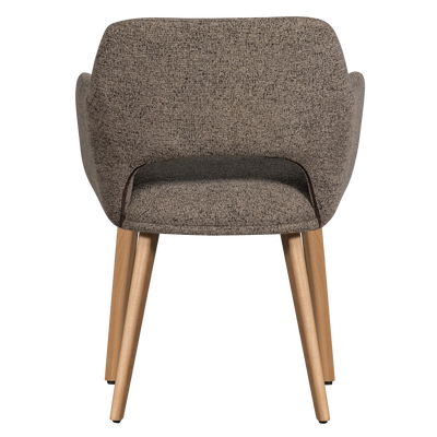 Murat eetkamerstoel taupe met houten poot naturel