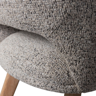 Murat eetkamerstoel taupe met houten poot naturel