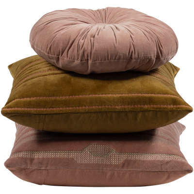 Feis kussens velvet roze/naturel - set van 3