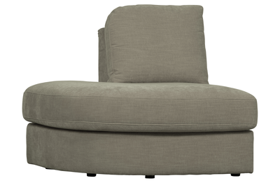 vtwonen 1-zits element Family ronde hoek links - warm grijs