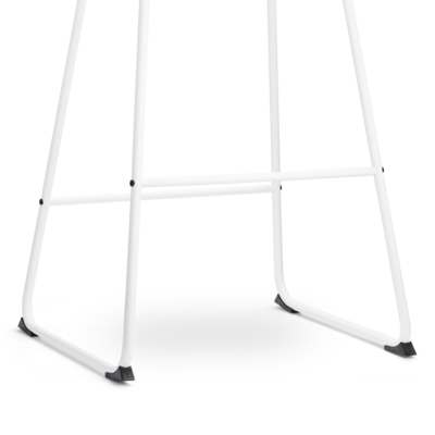 Barkruk Nino-Otis gestoffeerd wit onderstel met armleuningen (zithoogte 65 cm)