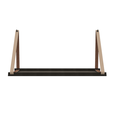 Stalen wandplank 70x20cm - incl. leren plankdragers