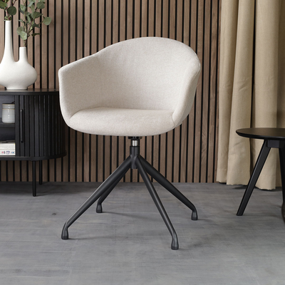 Draaibare eetkamerstoel Nola-Otis - zwart onderstel