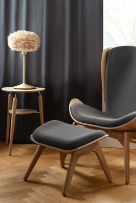 Ottoman houten voetenbank The Reader - naturel eiken