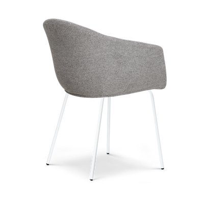 Eetkamerstoel Nora-Otis gestoffeerd - wit onderstel - met armleuningen