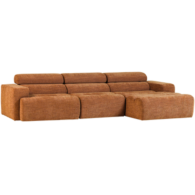 Novi chaise longue bank rechts donkerbruin melange