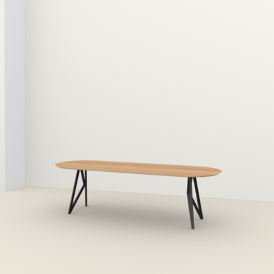 Studio HENK tafel Butterfly Plat ovaal, zwart frame - Smart Collectie