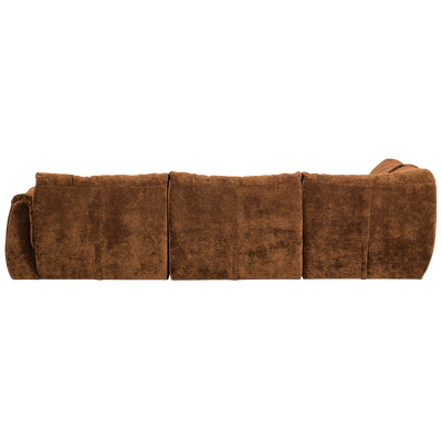 Baggy hoekbank links geweven chenille bruin