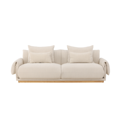 3-zits bank Rikki gestoffeerde beige - 237 cm