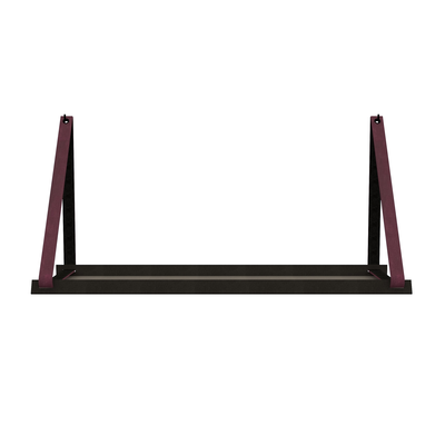 Stalen wandplank 98x20cm - incl. leren plankdragers