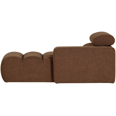 Novi chaise longue element arm rechts boucle karamelbruin