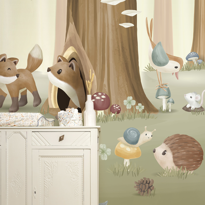 Digitaal behang Forest Friends