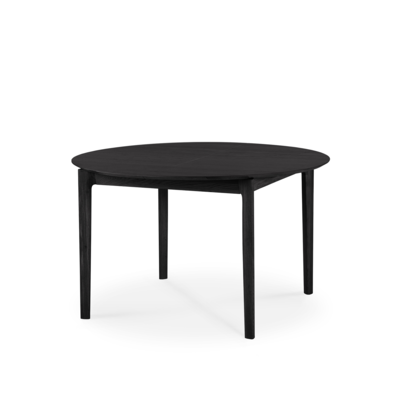 Ethnicraft - Tafel bok rond - uitschuifbaar - eiken/zwart eiken