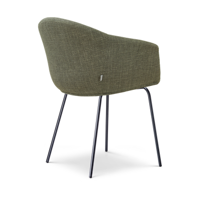 Eetkamerstoel Nora-Otis gestoffeerd - zwart onderstel - met armleuningen