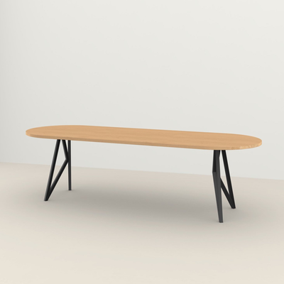 Studio HENK tafel Butterfly Plat ovaal - zwart frame, hardwax light 3041