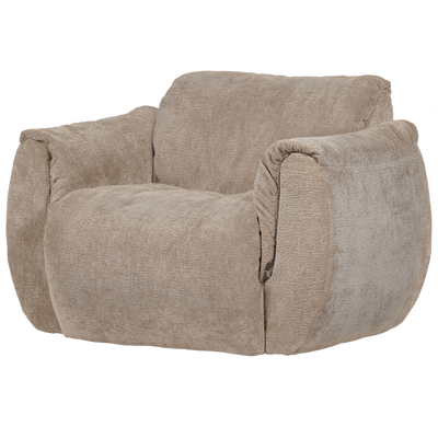 Baggy draaifauteuil geweven stof warmgrijs melange