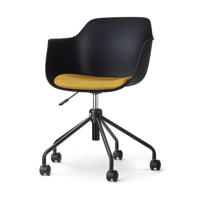 Bureaustoel Nout-Liz zwart - met armleuningen (incl. zitkussen)