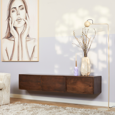 Zwevend Tv-meubel All Walnut